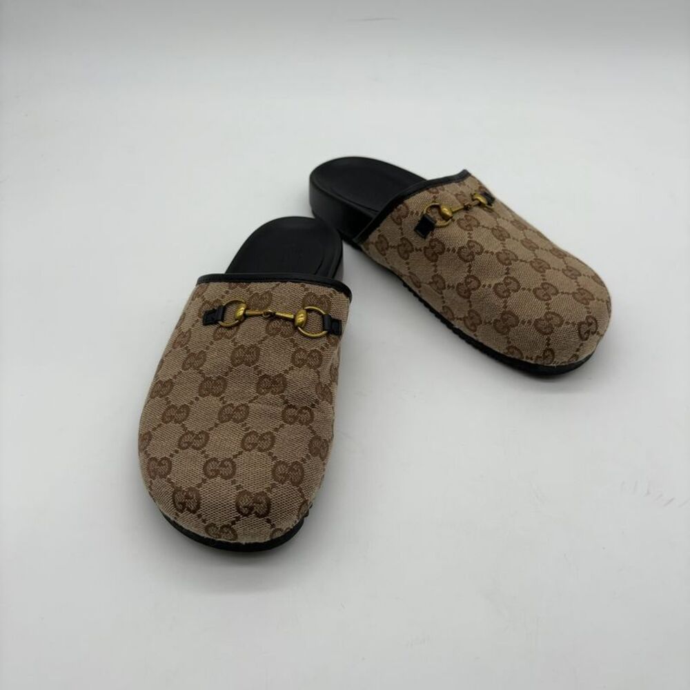 Gucci Canvas Horsebit Mules